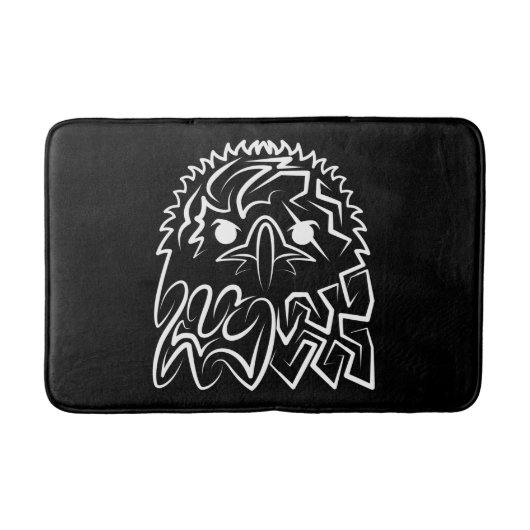 Zwarte en witte tribale adelaar badmat (Voorkant)