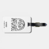 Zwarte en witte tribale adelaar bagagelabel (Achterkant horizontaal)
