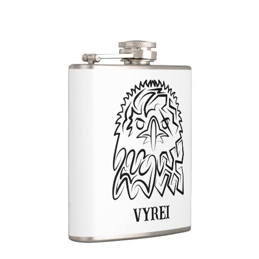 Zwarte en witte tribale adelaar heupfles (Rechts)