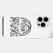 Zwarte en witte tribale adelaar iPhone hoesje (Achterkant horizontaal)