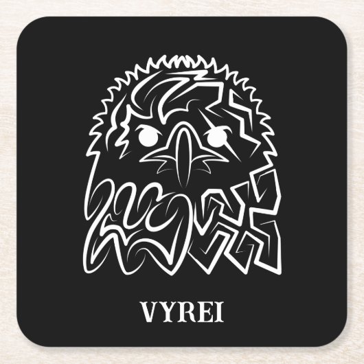 Zwarte en witte tribale adelaar kartonnen onderzetters (Voorkant)