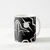 Zwarte en witte tribale adelaar koffiemok (Voorkant rechts)
