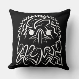 Zwarte en witte tribale adelaar kussen