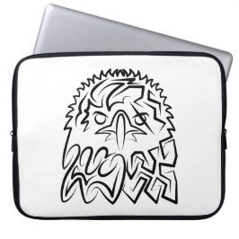 Zwarte en witte tribale adelaar laptop sleeve