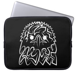 Zwarte en witte tribale adelaar laptop sleeve