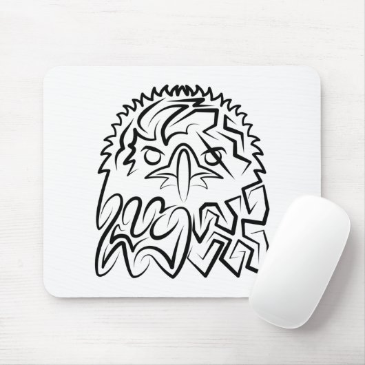 Zwarte en witte tribale adelaar muismat (Met muis)