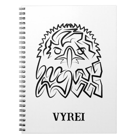 Zwarte en witte tribale adelaar notitieboek (Voorkant)