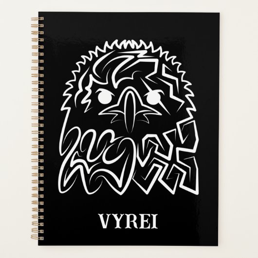 Zwarte en witte tribale adelaar planner (Voorkant)