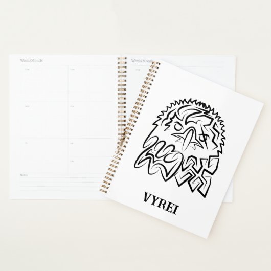 Zwarte en witte tribale adelaar planner (Display)