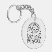 Zwarte en witte tribale adelaar sleutelhanger (Voorkant Links)