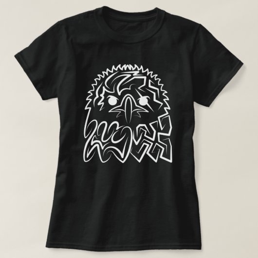 Zwarte en witte tribale adelaar t-shirt (Design voorkant)