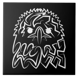 Zwarte en witte tribale adelaar tegeltje