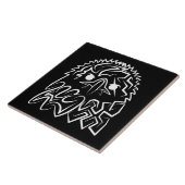 Zwarte en witte tribale adelaar tegeltje (Zijkant)