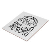 Zwarte en witte tribale adelaar tegeltje (Zijkant)