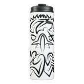Zwarte en witte tribale adelaar thermosbeker (Voorkant)