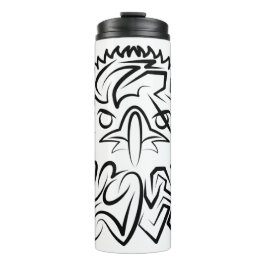 Zwarte en witte tribale adelaar thermosbeker