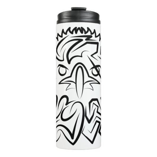 Zwarte en witte tribale adelaar thermosbeker (Voorkant)