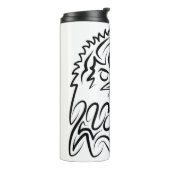 Zwarte en witte tribale adelaar thermosbeker (Gedraaid links)