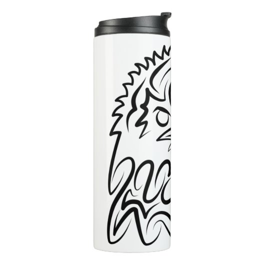Zwarte en witte tribale adelaar thermosbeker (Gedraaid links)