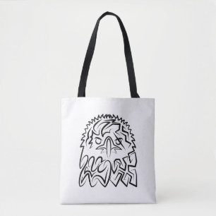 Zwarte en witte tribale adelaar tote bag
