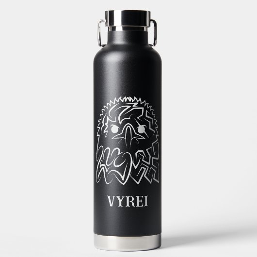 Zwarte en witte tribale adelaar waterfles (Voorkant)