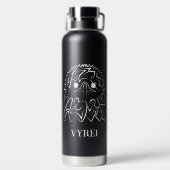 Zwarte en witte tribale adelaar waterfles (Achterkant)