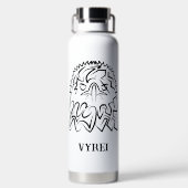 Zwarte en witte tribale adelaar waterfles (Achterkant)