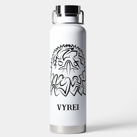 Zwarte en witte tribale adelaar waterfles (Achterkant)