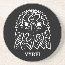 Zwarte en witte tribale adelaar zandsteen onderzetter