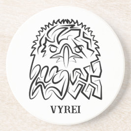 Zwarte en witte tribale adelaar zandsteen onderzetter