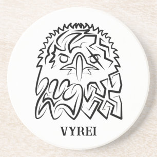 Zwarte en witte tribale adelaar zandsteen onderzetter