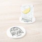 Zwarte en witte tribale adelaar zandsteen onderzetter (Zijkant)