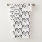 Zwarte en witte tribale geiten/schapen bad handdoek (Insitu)