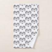 Zwarte en witte tribale geiten/schapen bad handdoek (Handdoek)