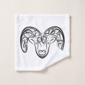 Zwarte en witte tribale geiten/schapen bad handdoek (Wasdoekje)