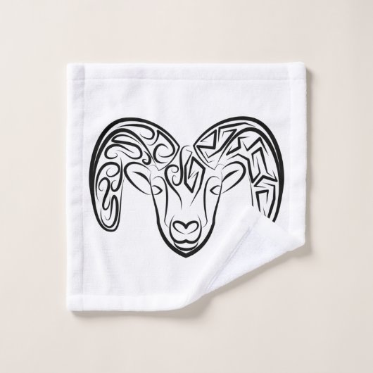 Zwarte en witte tribale geiten/schapen bad handdoek (Wasdoekje)