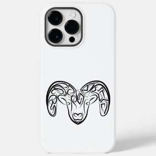 Zwarte en witte tribale geiten/schapen Case-Mate iPhone 14 pro max hoesje