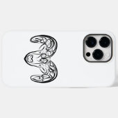 Zwarte en witte tribale geiten/schapen Case-Mate iPhone case (Achterkant (horizontaal))