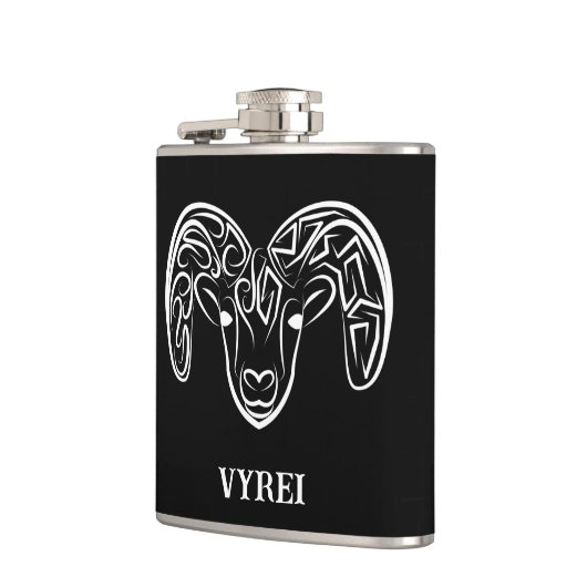 Zwarte en witte tribale geiten/schapen heupfles (Links)