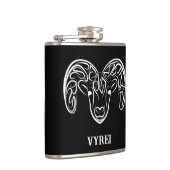 Zwarte en witte tribale geiten/schapen heupfles (Rechts)