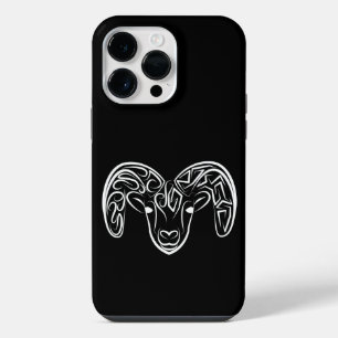 Zwarte en witte tribale geiten/schapen iPhone 14 pro max hoesje