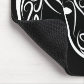 Zwarte en witte tribale geiten/schapen muismat (Hoek)