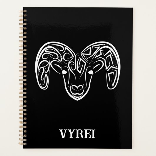 Zwarte en witte tribale geiten/schapen planner (Voorkant)