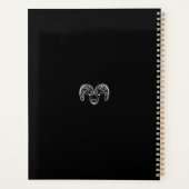 Zwarte en witte tribale geiten/schapen planner (Achterkant)