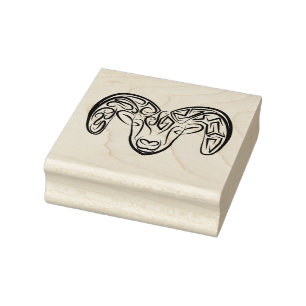 Zwarte en witte tribale geiten/schapen rubberstempel