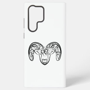 Zwarte en witte tribale geiten/schapen samsung galaxy hoesje