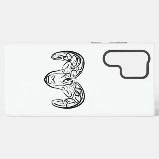 Zwarte en witte tribale geiten/schapen samsung galaxy hoesje (Achterkant horizontaal)
