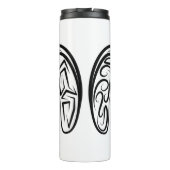 Zwarte en witte tribale geiten/schapen thermosbeker (Achterkant)