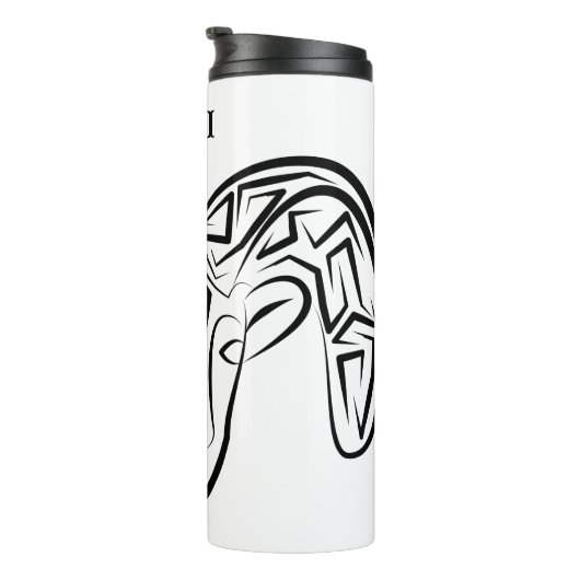 Zwarte en witte tribale geiten/schapen thermosbeker (Geroteerd rechts)