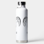 Zwarte en witte tribale geiten/schapen waterfles (Rechts)